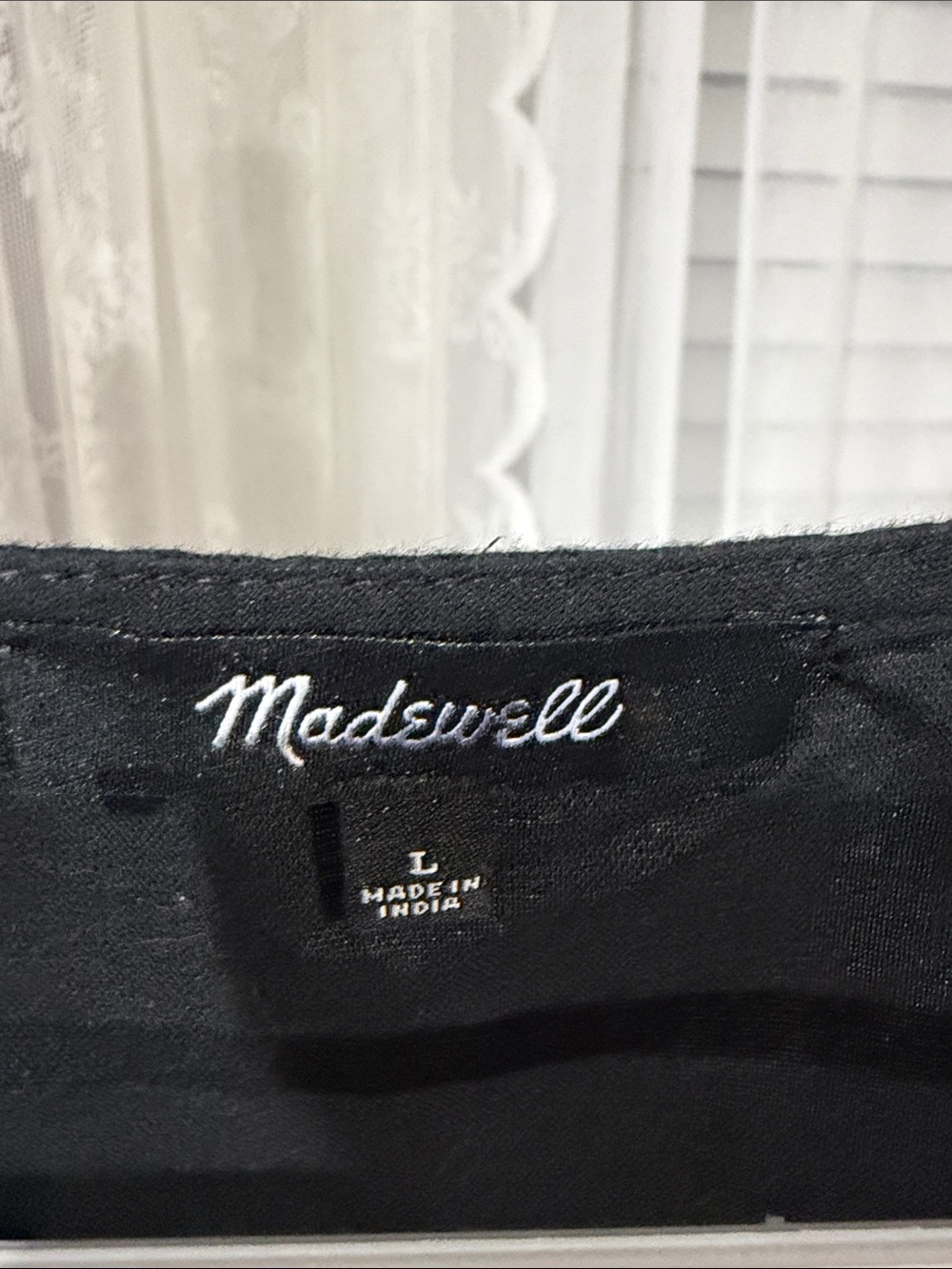 Madewell Black Short-Sleeve V-Neck Babydoll Dress - Picture 2 of 3